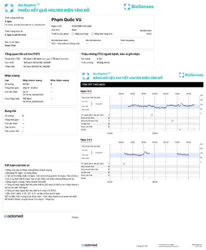 ECG strips report
